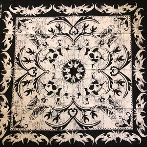 Skull Pattern Bandana (Black and White)